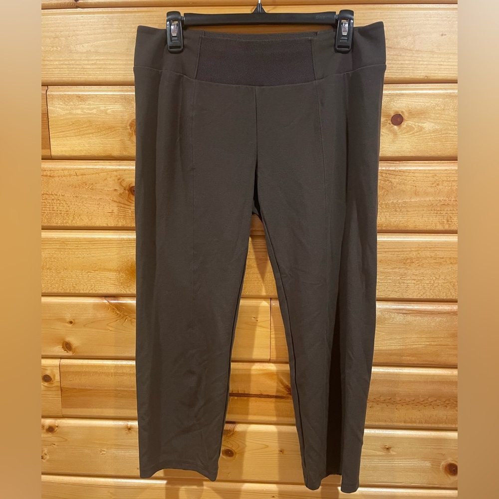 Eileen Fisher Petite Large Brown Pull On Cropped Pants